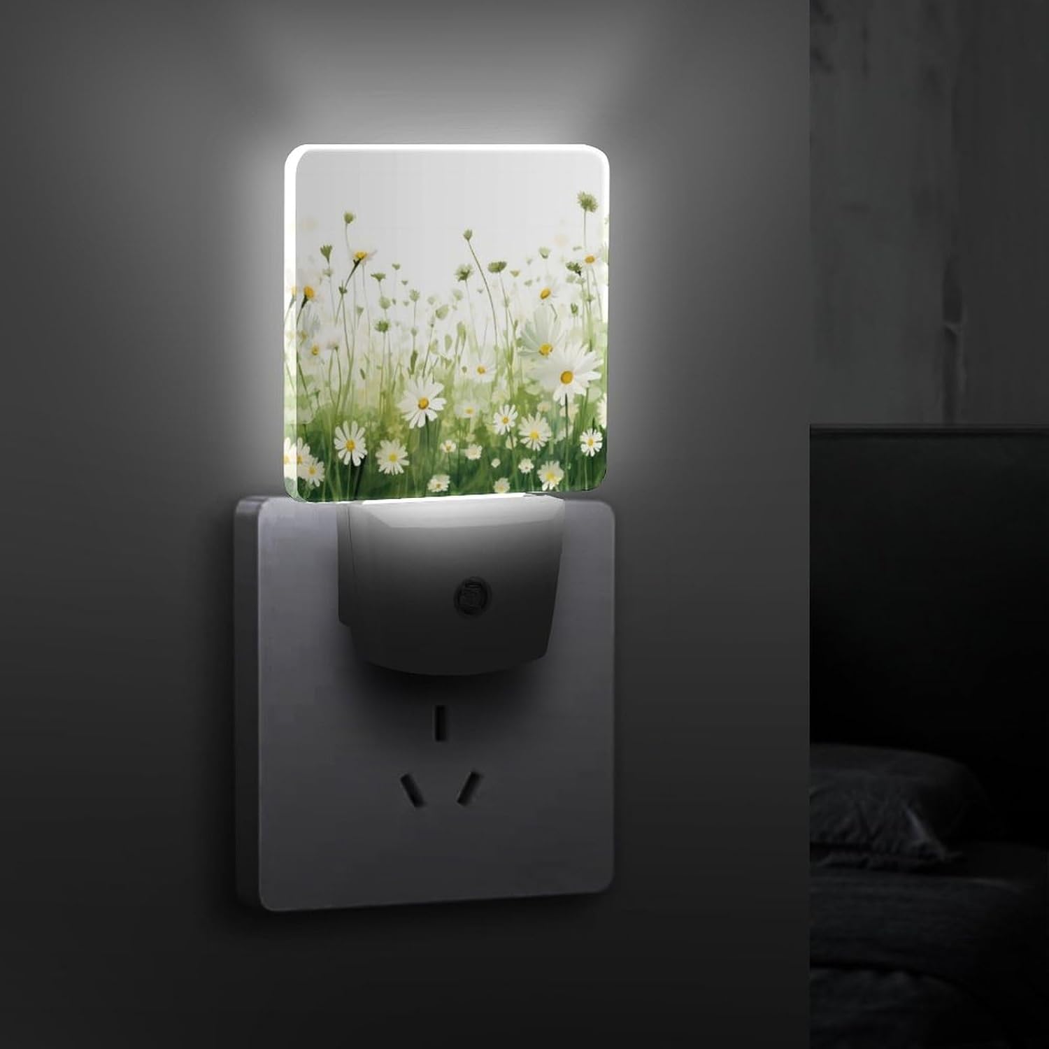 YKJAHSD Flowers Night Light, Plug into Wall Decor Nightlights for Bedroom, Bathroom, Hallway, Kitchen, with Dusk to Dawn Light Auto…