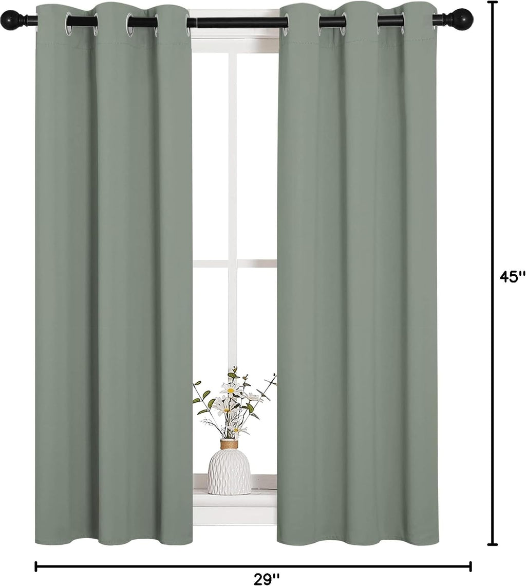 NICETOWN Bedroom Curtain Panels Blackout Draperies, Thermal Insulated Solid Grommet Blackout Curtains/Drapes (1 Pair, 29 by 45 inches…