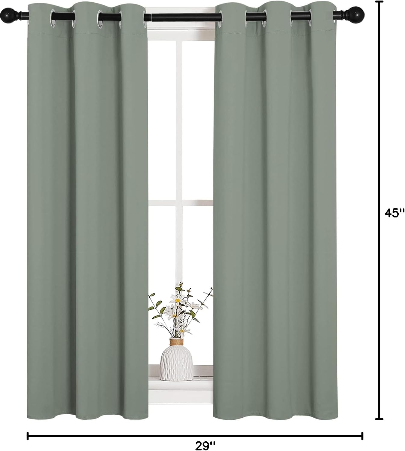 NICETOWN Bedroom Curtain Panels Blackout Draperies, Thermal Insulated Solid Grommet Blackout Curtains/Drapes (1 Pair, 29 by 45 inches…
