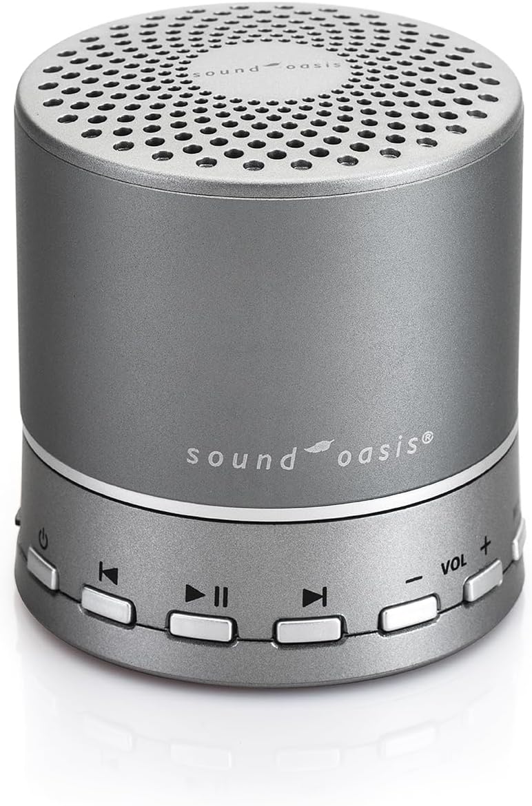 Sound Oasis Bluetooth White Noise Machine – Portable Sound Machine with 20 Non-Looping Nature, Pink & Brown Noise Sounds, Tinnitus Masker…