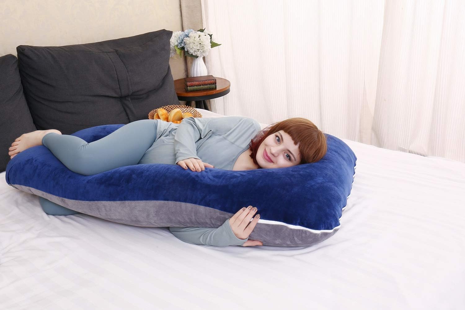 Moonpine MOON PINE U Shaped Pregnancy Pillow, Maternity Full Body Pillow for Back, Legs and Belly Support, Sleeping Pillow for Pregnant Wom…