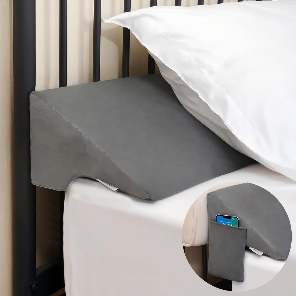 Vekkia Full Bed Wedge Pillow for Headboard, Bed Gap Filler(0-5") for Gap Between Mattress and Headboard/Wall, Prevents Pillows & Items…