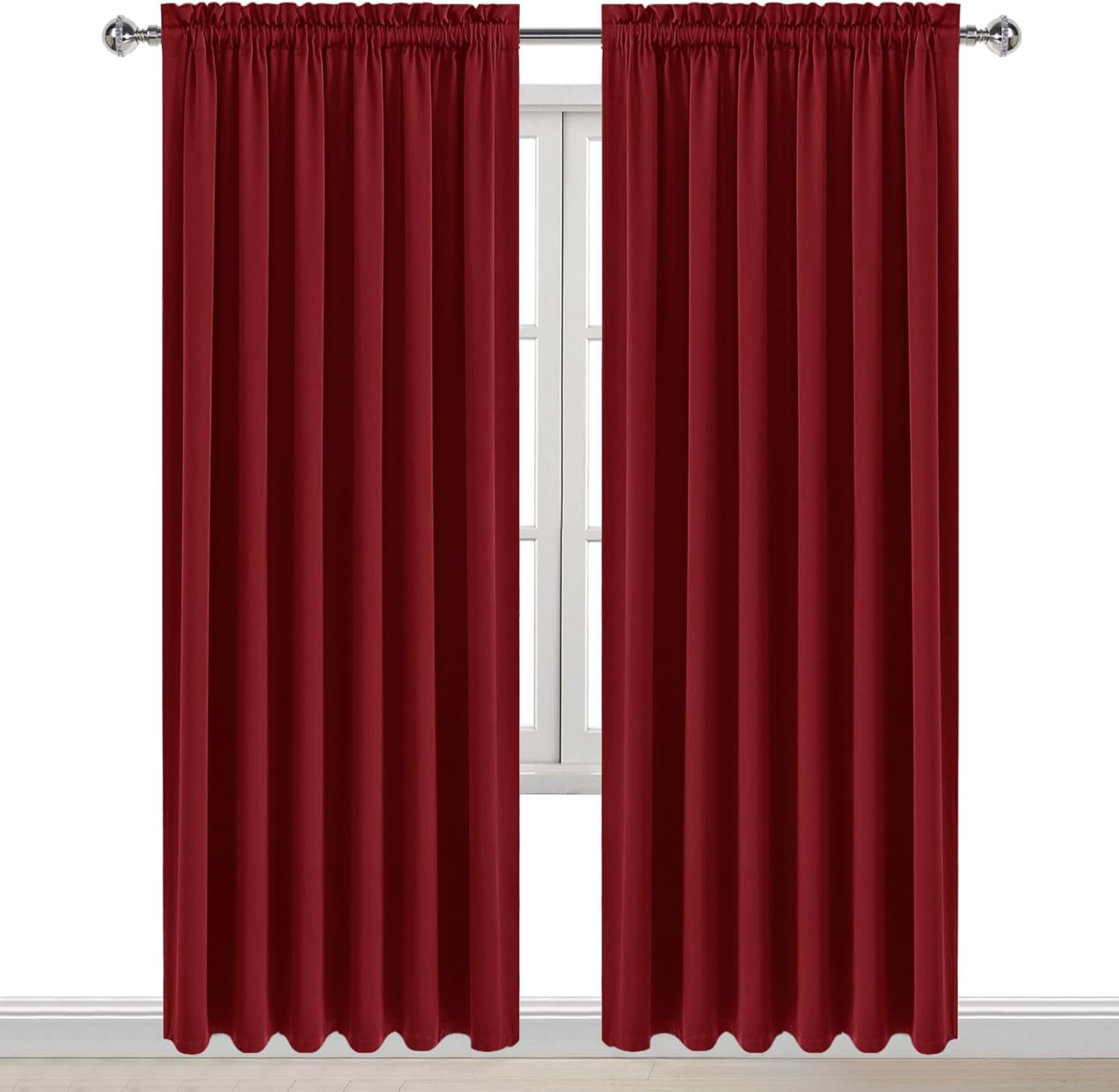 DWCN Blackout Curtains for Living Room Thermal Insulated, Energy Saving & Noise Reducing Bedroom Curtains, Amaranth Red, W 70x L 84 Inch…