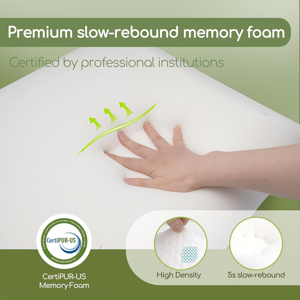 DORMELLE Ergonomic Memory Foam Neck Pillow Bed Pillow, Cooling Fabric, No Pressure Support, Stays Cool, Luxurious Comfort, Queen(23.6"…