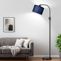Nintiue Upgraded Modern Arc Dimmable Tall Standing Floor Lamp with Blue Shade, 1200 Lumens LED Bulb Included, for Living & Reading Room…