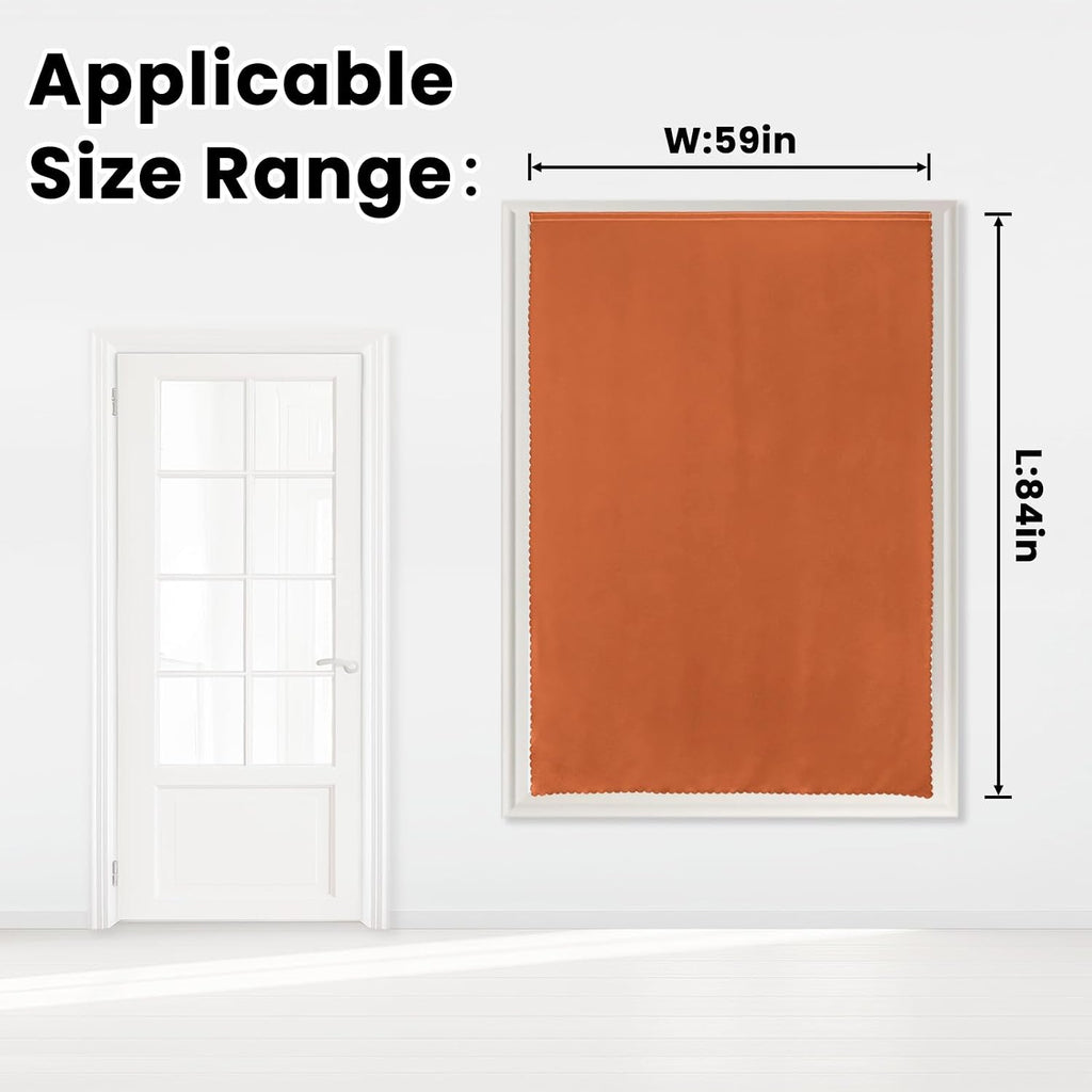 Self Adhesive Curtains Portable Blackout Curtain Simple and Easy to Install Bedroom Window Thermal Lnsulated Kitchen Room Darkening Black…