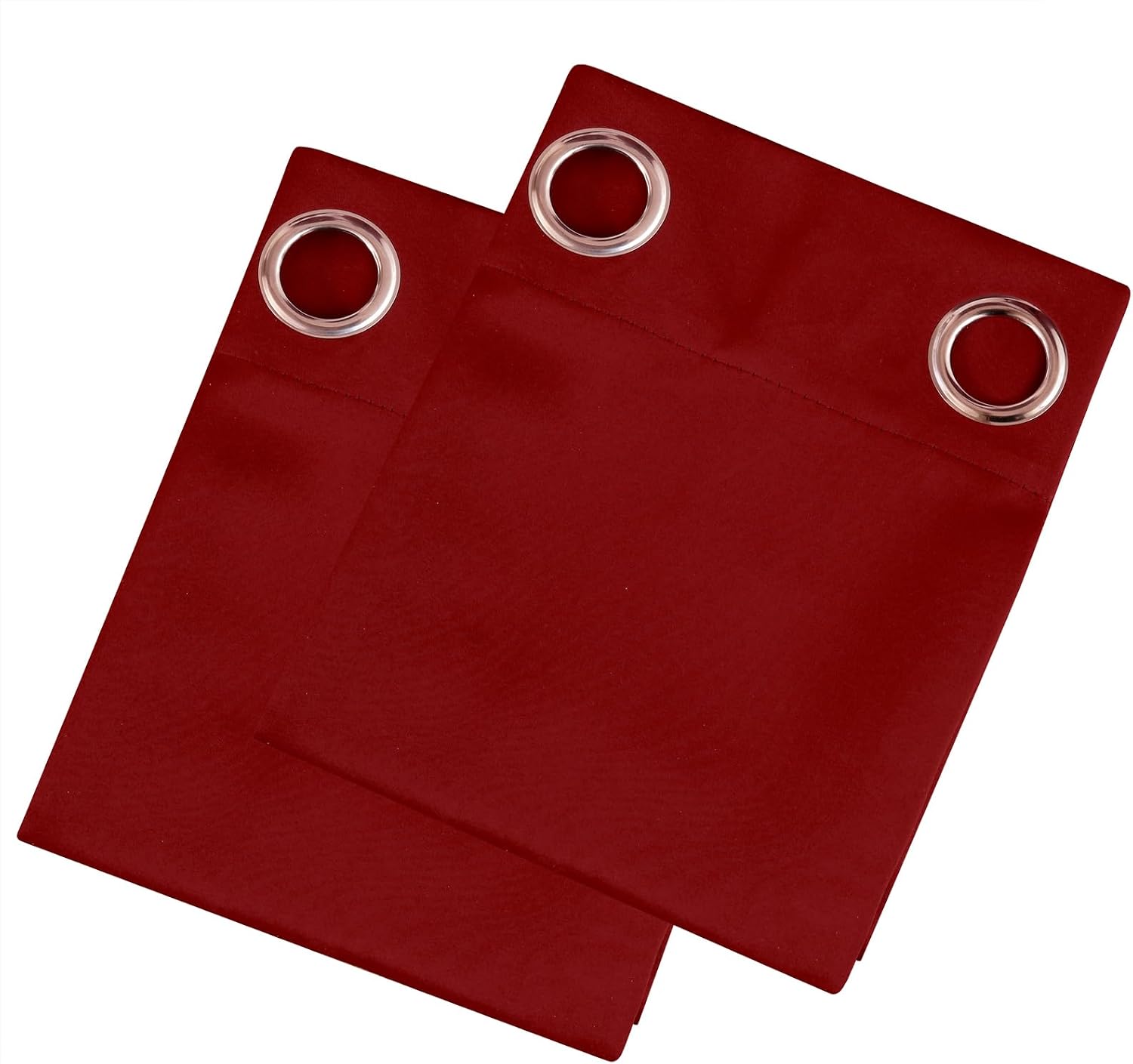 Lemomo Blackout Curtains 66 x 54 Inch Long Red Curtains Set of 2 Panels Room Darkening Curtains for Bedroom and Living Room 54 Inch Red