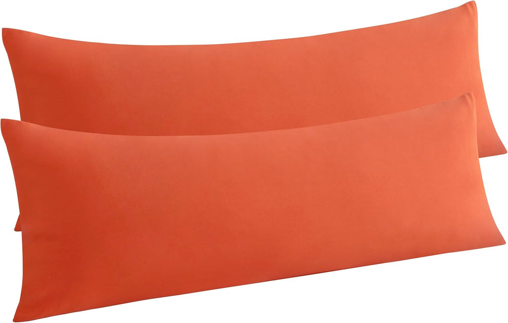 Ntbay Body Pillow Cases Set of 2, 2 Pack Brushed Microfiber 20x54 Pillow Cases, Soft, Wrinkle, Fade, Stain Resistant Brunt Orange Pillow Ca…