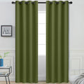 Yakamok Olive Green Curtains 84 Inches Length Blackout Curtain for Bedroom-Green Room Darkening Thermal Insulated Grommet Drapes for…