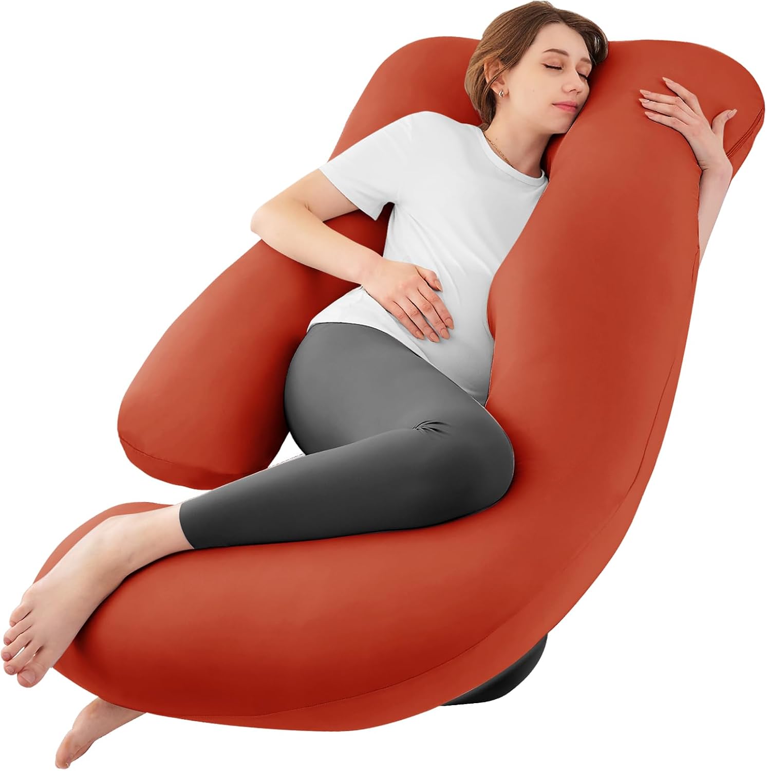Sasttie Pregnancy Pillows for Sleeping, U Shaped Cooling Full Body Pillow with Removable Cover, Pregnant Women Must Haves, Maternity Essent…