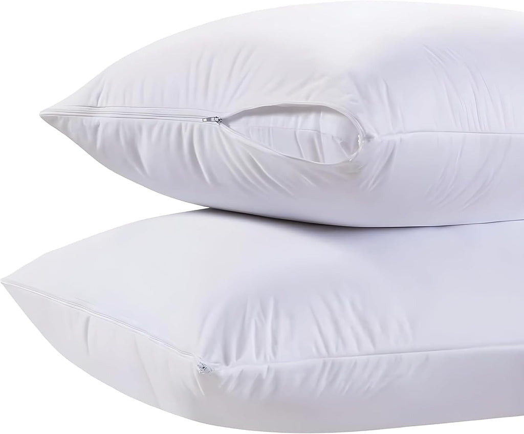 WhiteClassic White Classic King Pillow Covers with Zipper 2 Pack - 20 x 36 Ultra-Soft, Cozy and Noiseless King Pillow Protector, 200 Thread…