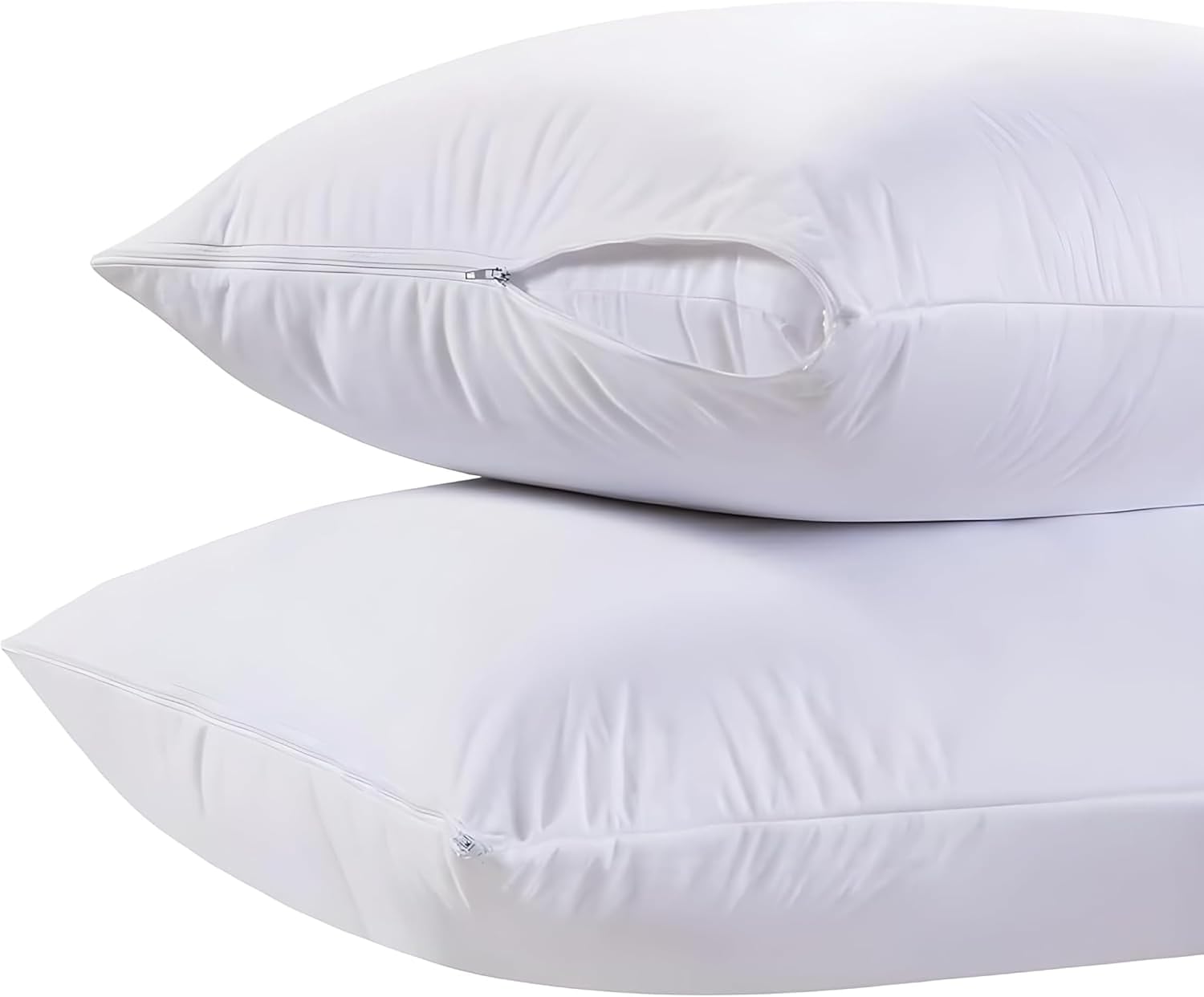 WhiteClassic White Classic King Pillow Covers with Zipper 2 Pack - 20 x 36 Ultra-Soft, Cozy and Noiseless King Pillow Protector, 200 Thread…