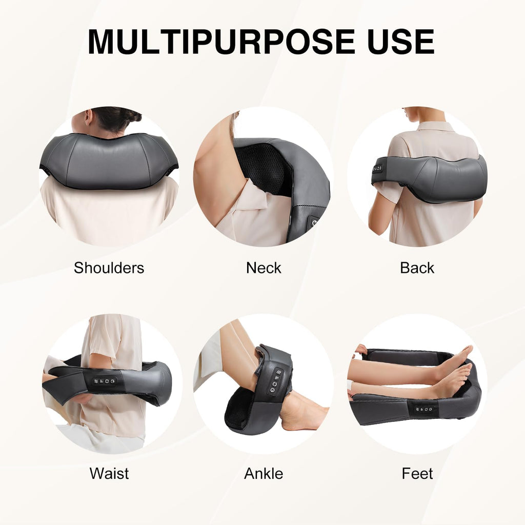 Nekteck Shiatsu Neck Massager with Heat for Deep Tissue, 2026 Upgraded 3D Back Shoulder Kneading Massage Pillow, Body Muscle Relaxation Too…