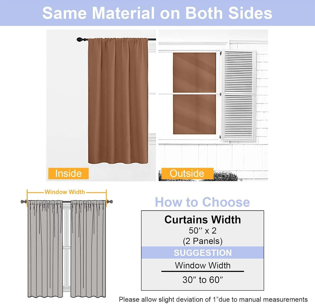 Simplebrand Ava Sun Baked Blackout Curtains for Bedroom 84 Inch Length 2 Panels Set, Solid Thermal Insulated Privacy Living Room Window Tre…