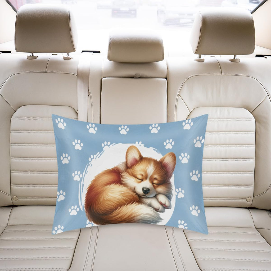 Satin Pillowcase for Hair and Skin Blue Paw Print Dog Soft Silk Pillow Case with Envelope Closure Cooling Pillow Cases Slip Standard Size…