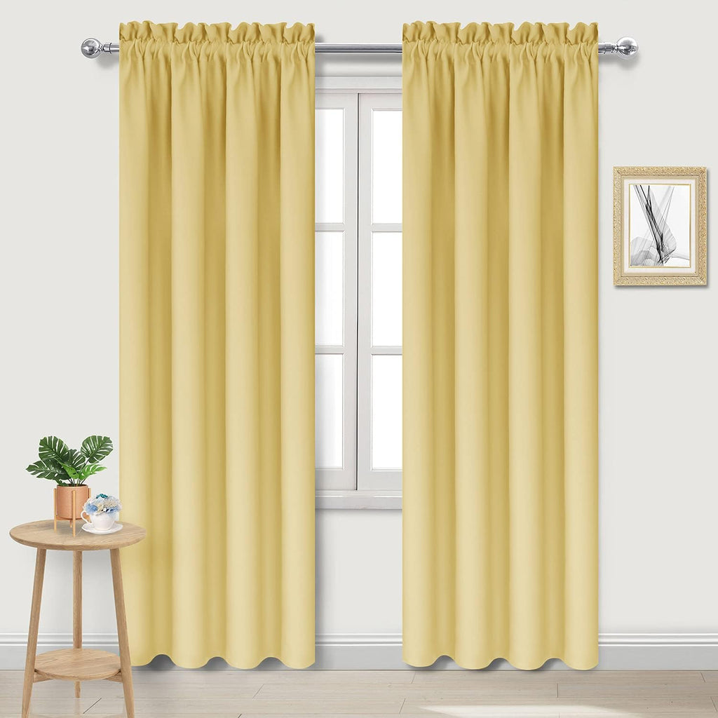 Dwcn Blackout Curtains for Bedroom – Rod Pocket Thermal Insulated Noise Reducing Noise Reducing Drapes for Living Room, W 42 x L 84 Inch, 2…