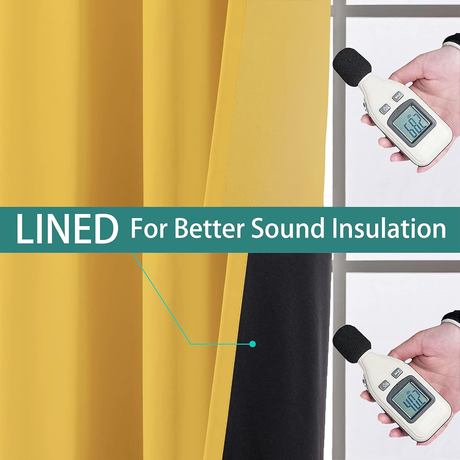 Yakamok Thermal Insulated 100% Blackout Curtains for Bedroom, Double Layer Full Room Darkening Noise Reducing Grommet Curtains, Heat Blocki…