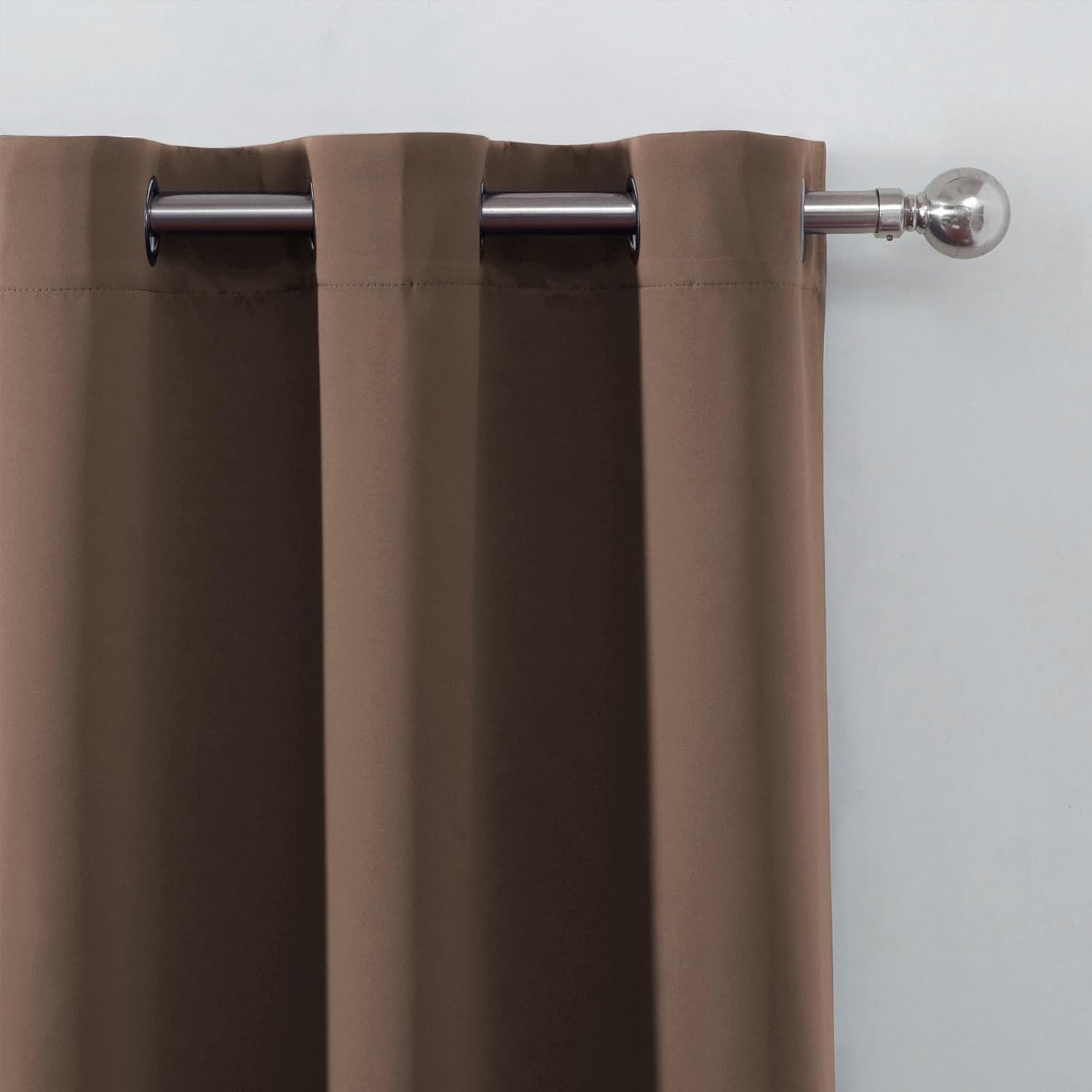 Lemomo Blackout Curtains 66 x 54 Inch Long Chocolate Curtains Set of 2 Panels Room Darkening Curtains for Bedroom and Living Room 54 Inch s…