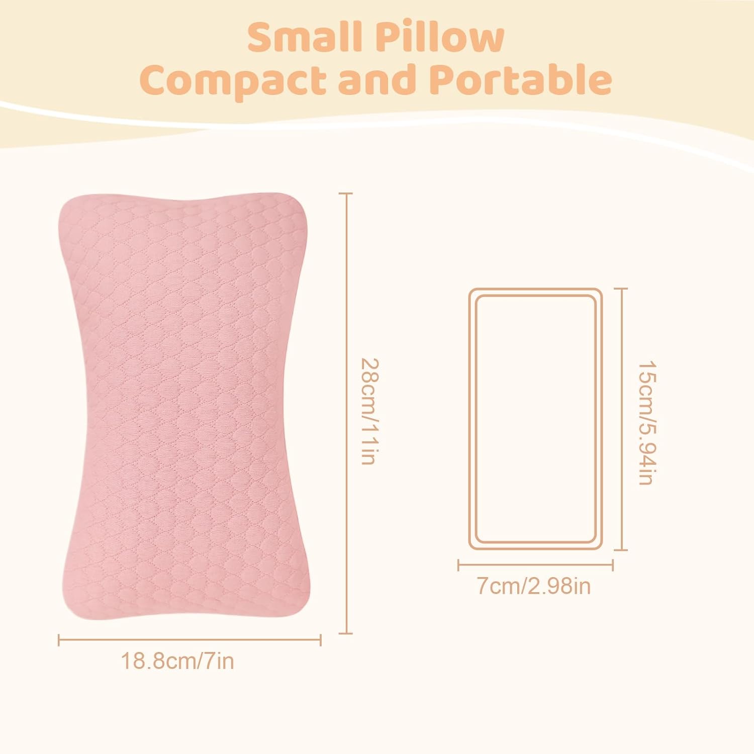 vocheer Small Pillows for Sleeping, 11"x 7" Mini Travel Pillow, Tiny Pillows for Neck, Wrist, Lumbar and Knee, Pets Pillow, Cotton…