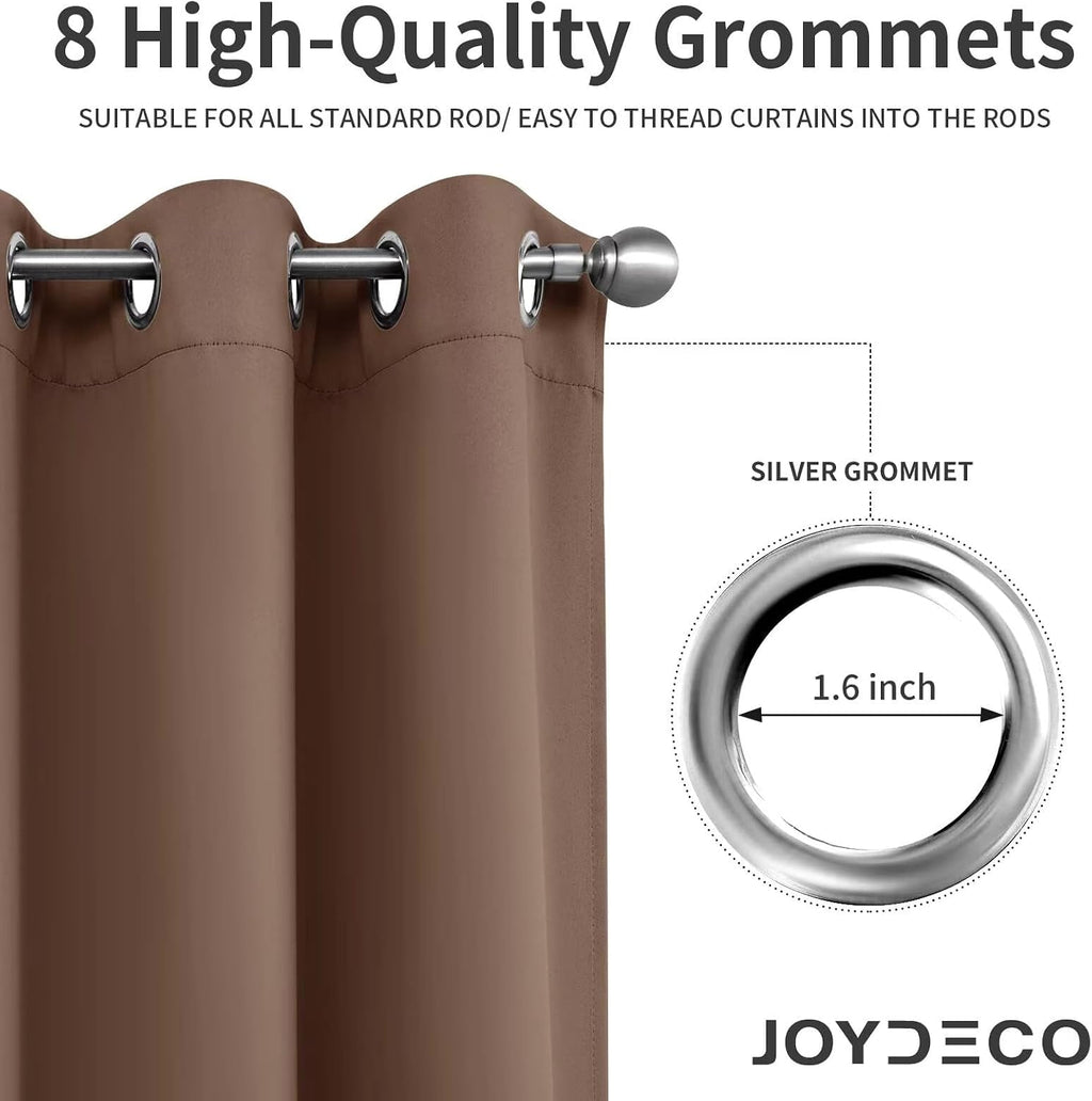 Joydeco Blackout Curtains 84 Inch Length 2 Panels Set, Thermal Insulated Long Curtains& Drapes 2 Burg, Room Darkening Grommet Drapes for Li…