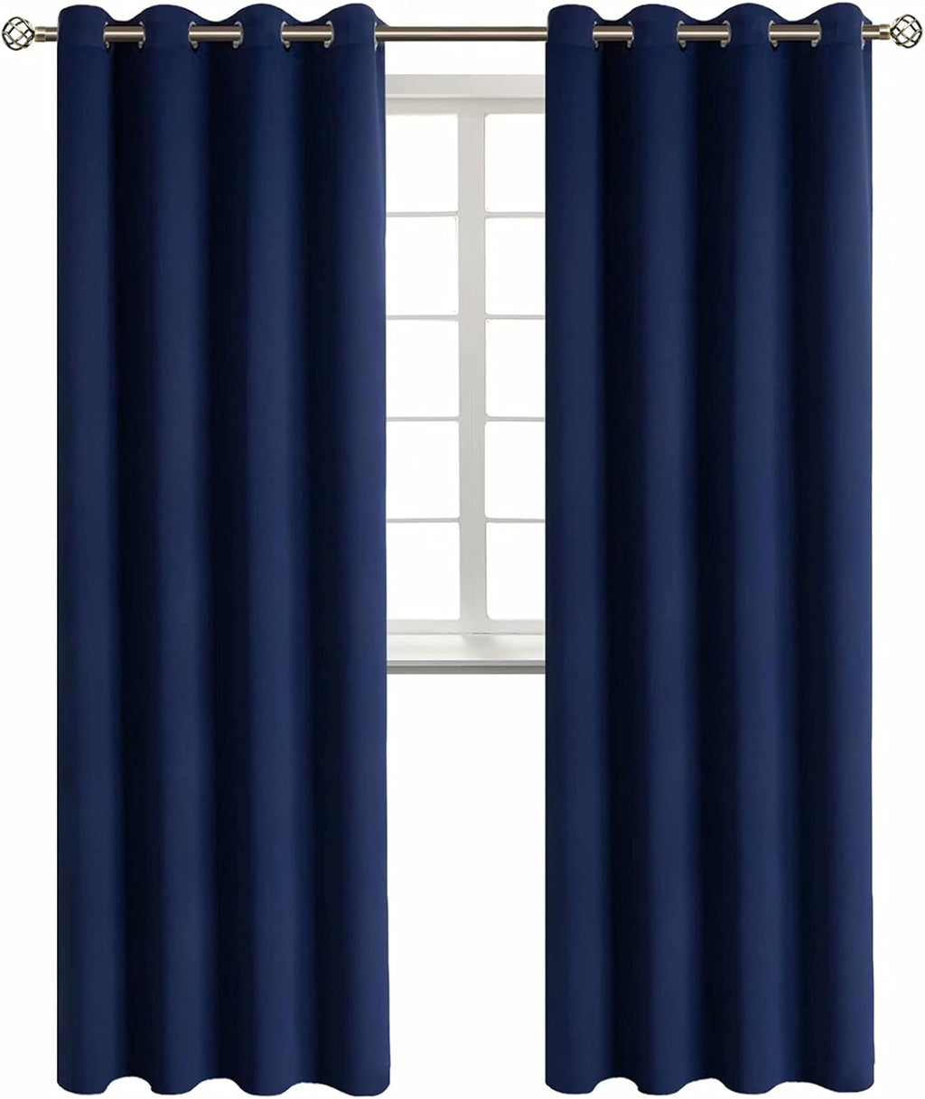 BGment Blackout Curtains for Living Room - Grommet Thermal Insulated Room Darkening Curtains for Bedroom, 2 Panels of 52 x 95 Inch, Navy 95…