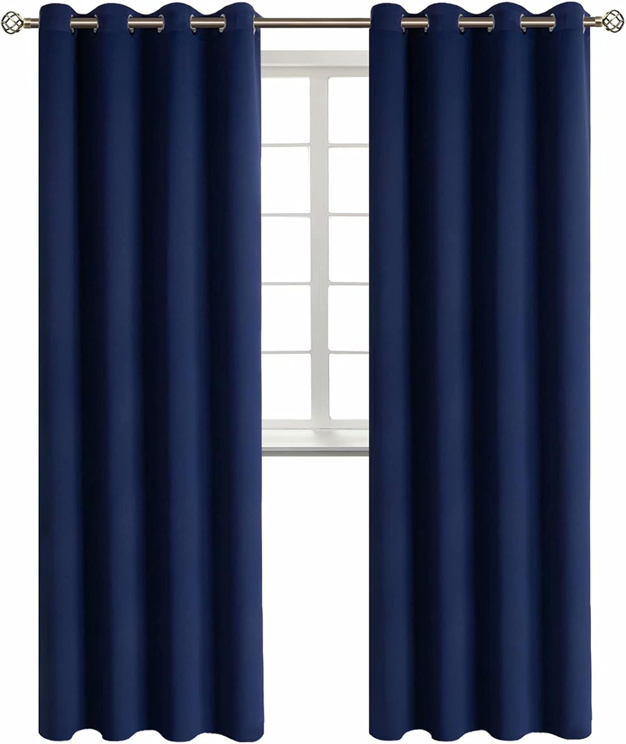 BGment Blackout Curtains for Living Room - Grommet Thermal Insulated Room Darkening Curtains for Bedroom, 2 Panels of 52 x 95 Inch, Navy 95…