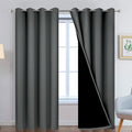 Yakamok Full Shade Curtain Panels, Heavy Duty Lined Curtains 90 Inches Long, Thermal Insulated Room Darkening Curtains with Black Liner for…