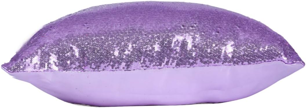 Eternal Beauty Set of 2 Sequin Decorative Pillow Cover Lavender Throw Pillow Covers for Couch Sofa Throw Pillows 18 X 18 Inches