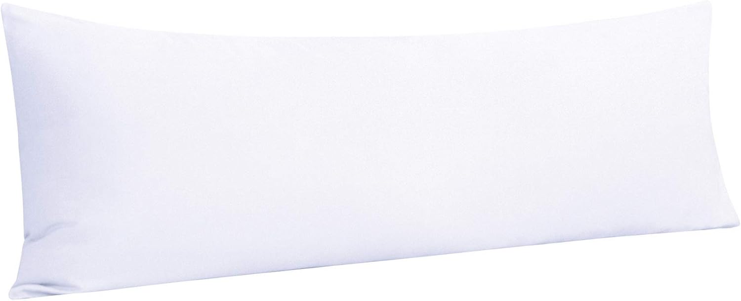Ntbay Body Pillowcase - Brushed Microfiber 20x54 Pillowcase - Soft, Wrinkle-Free, Fade-Resistant, Stain-Resistant, White Body Pillow Cover…