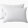 Martha Stewart Hotel Collection Bed Pillows 100% Cotton 500 Thread Count Damask Stripe Embroidered King Size Set of 2