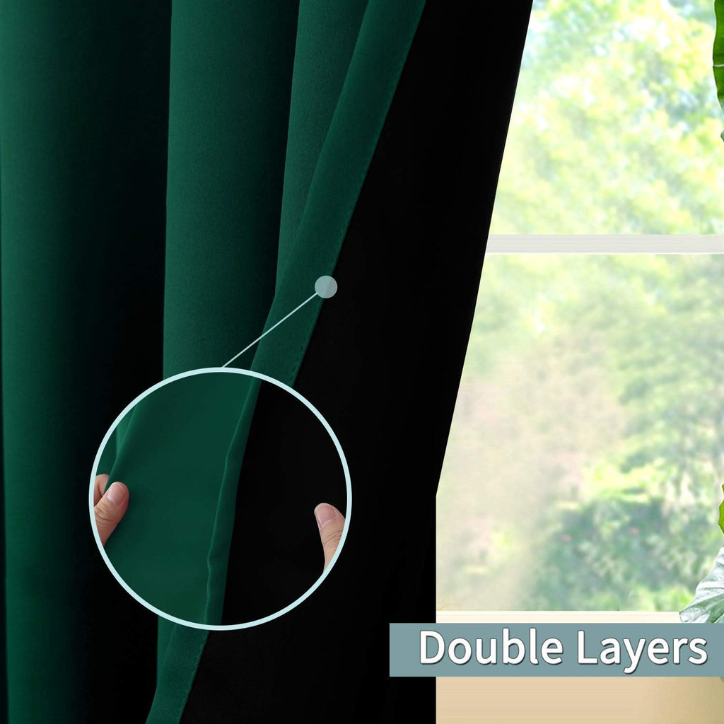 BGment Short 100% Blackout Curtains for Bedroom, Thermal Insulated Energy Efficiency Noise Reducing Grommet Curtains 45 Inch Length with Li…