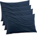 Gogreen Bamboo Rayon Waterproof Pillow Protector, Breathable Cover, Cooling Case with Zipper, Super Soft (4 Packs, Queen 20"x30", Dark Blue…