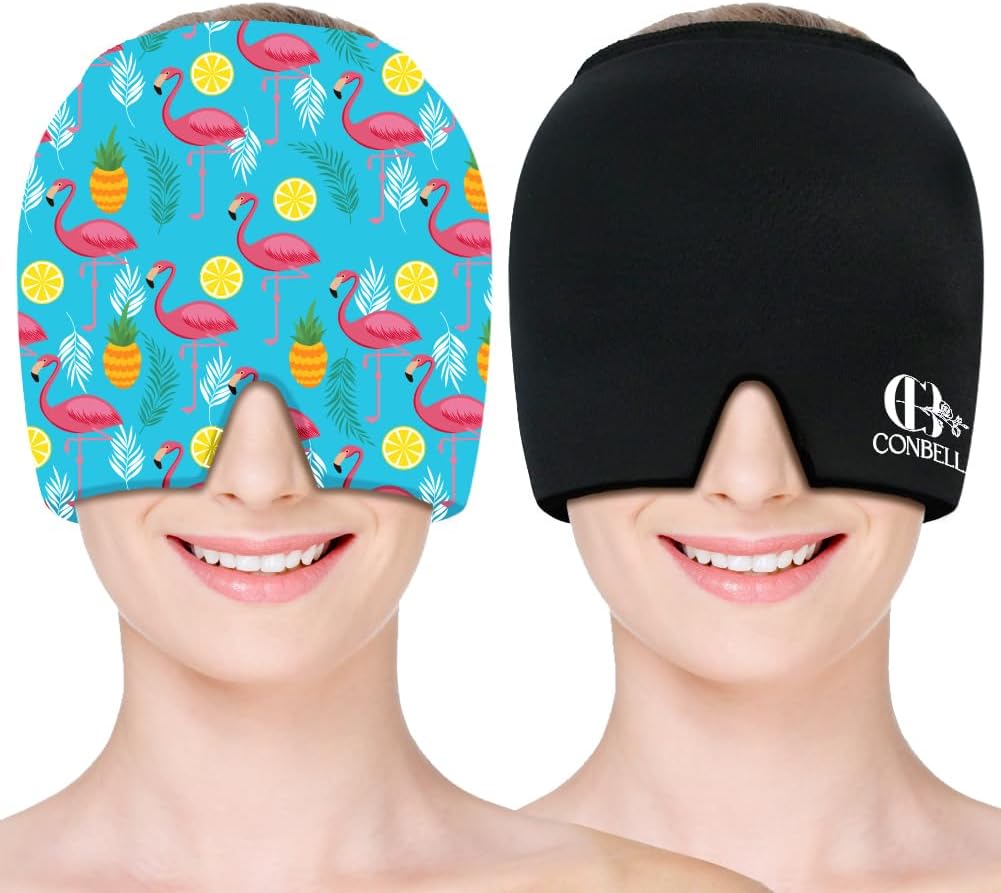 Conbella Migraine Relief Cap, Soothing Headache Ice Face Mask Products, Hot and Cold relaxation, Migraine Headache Relief Cap for…