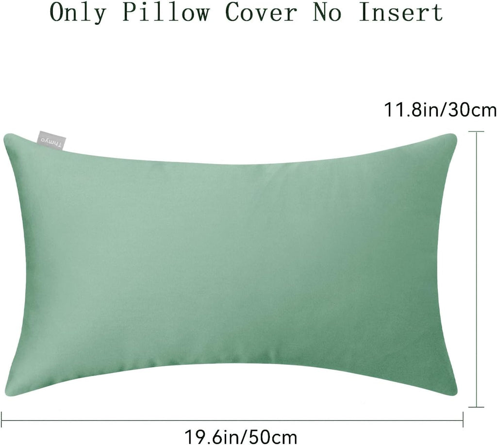 Thmyo 4-Pack 100% Cotton Lumbar Comfortable Solid Decorative Throw Pillow Case, Rectangle Cushion Cover Pillowcase Sublimation Blank Pillow…