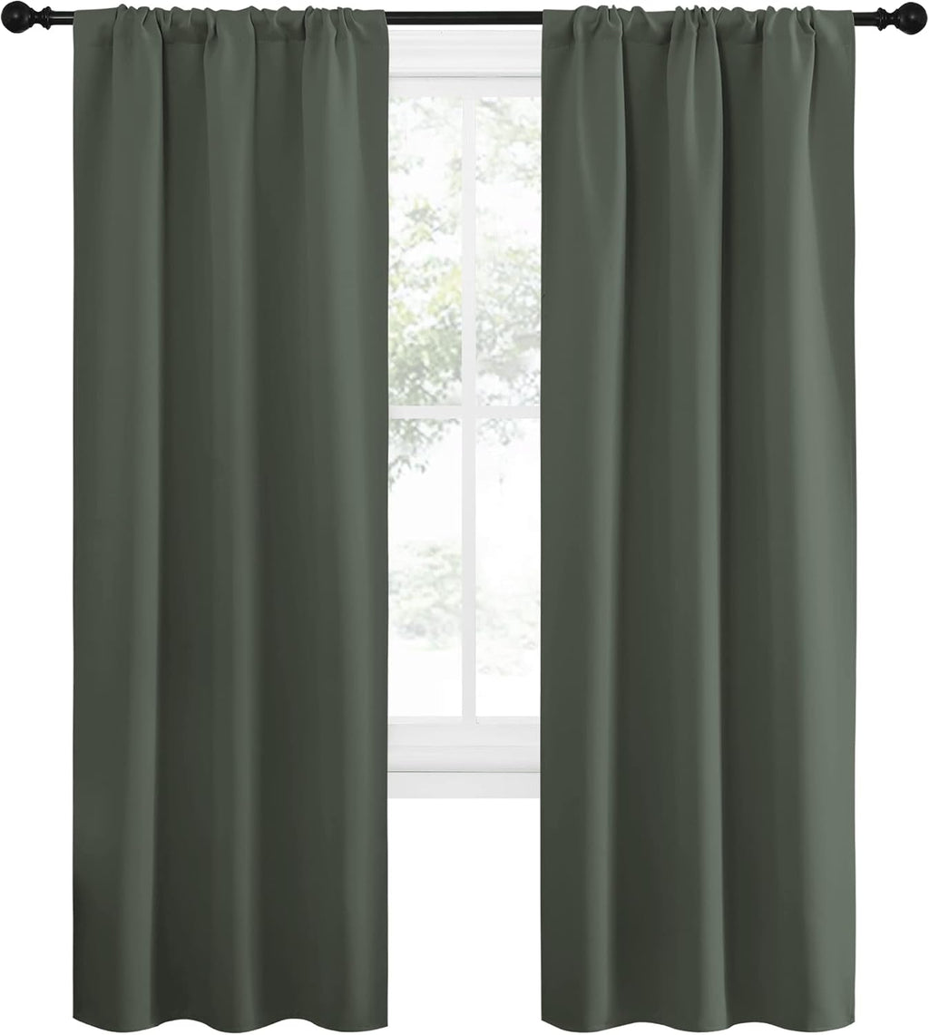 NICETOWN Bedroom Curtains Blackout Draperies - All Season Thermal Insulated Solid Rod Pocket Top Blackout Curtains/Drapes for Kid's Room…