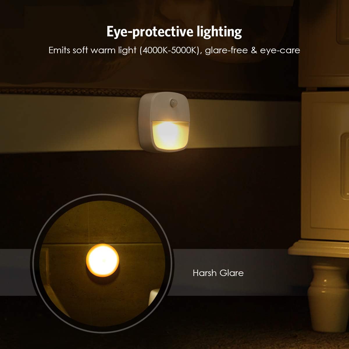 AMIR Motion Sensor Light Indoor, Upgraded Battery-Powered LED Night Light with PIR Technology for Bathroom, Kitchen, Stairs, Under…