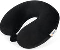 SAIREIDER Travel Pillow 100% Pure Memory Foam Travel Neck Pillow, Airplane Pillow for Traveling、Car、Home、Office, Washable Cover(Black)