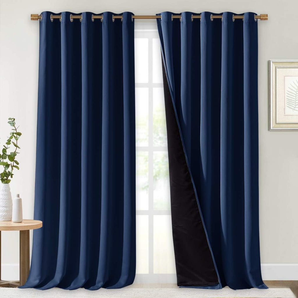 Nicetown 100% Blackout Curtains 108 inches Long, Noise Reduction Window Treatment Curtains, Thermal Insulated Energy Smart Drapes and Drape…