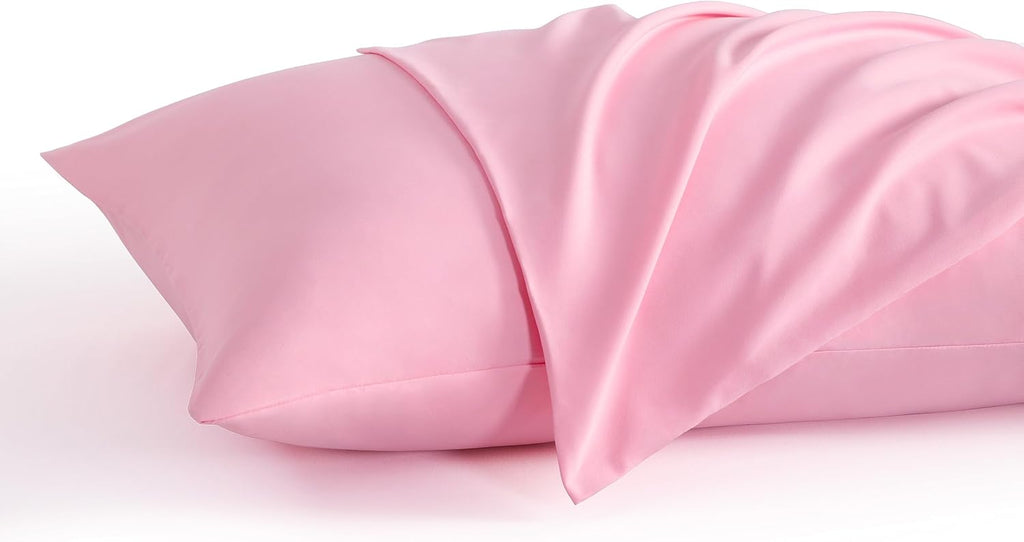 Ntbay Standard Pillow Cases Set of 2, 2 Pack Brushed Microfiber 20x26 Pillow Cases, Soft, Wrinkle, Fade, Stain Resistant Pink Pillow Cases…