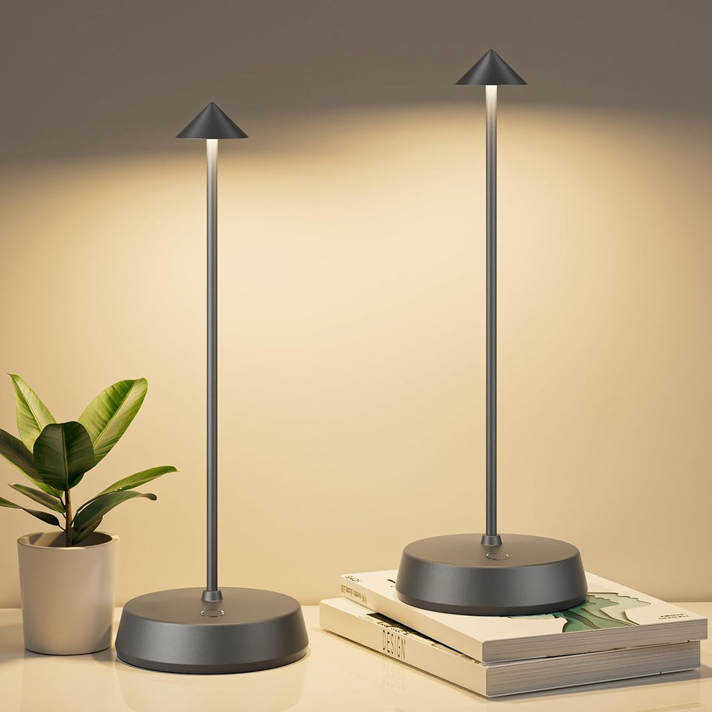Cordless Table Lamp Rechargeable, Battery Operated 6000mAh Desk Lamp Touch Dimmable Lamp Outdoor Waterproof Portable Wireless Table…