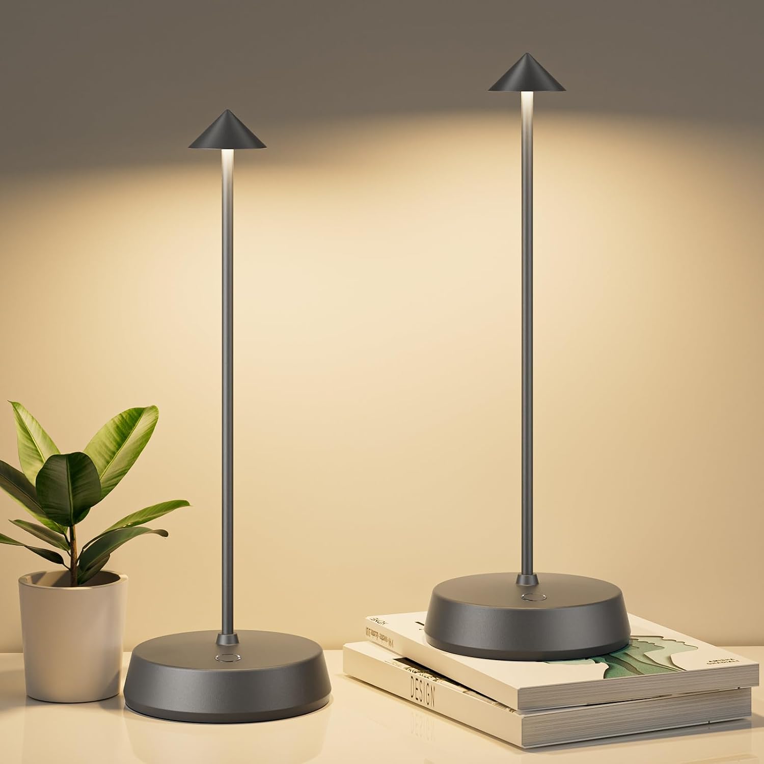 Cordless Table Lamp Rechargeable, Battery Operated 6000mAh Desk Lamp Touch Dimmable Lamp Outdoor Waterproof Portable Wireless Table…