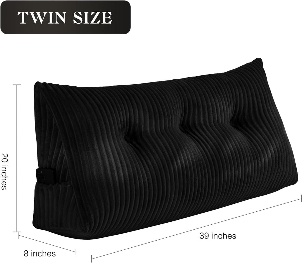 SLIGUY Large Headboard Pillow, Headboard Wedge Pillow Bed Rest Reading Pillow Bolster Triangular for Sitting in Bed-Backrest Positioning…