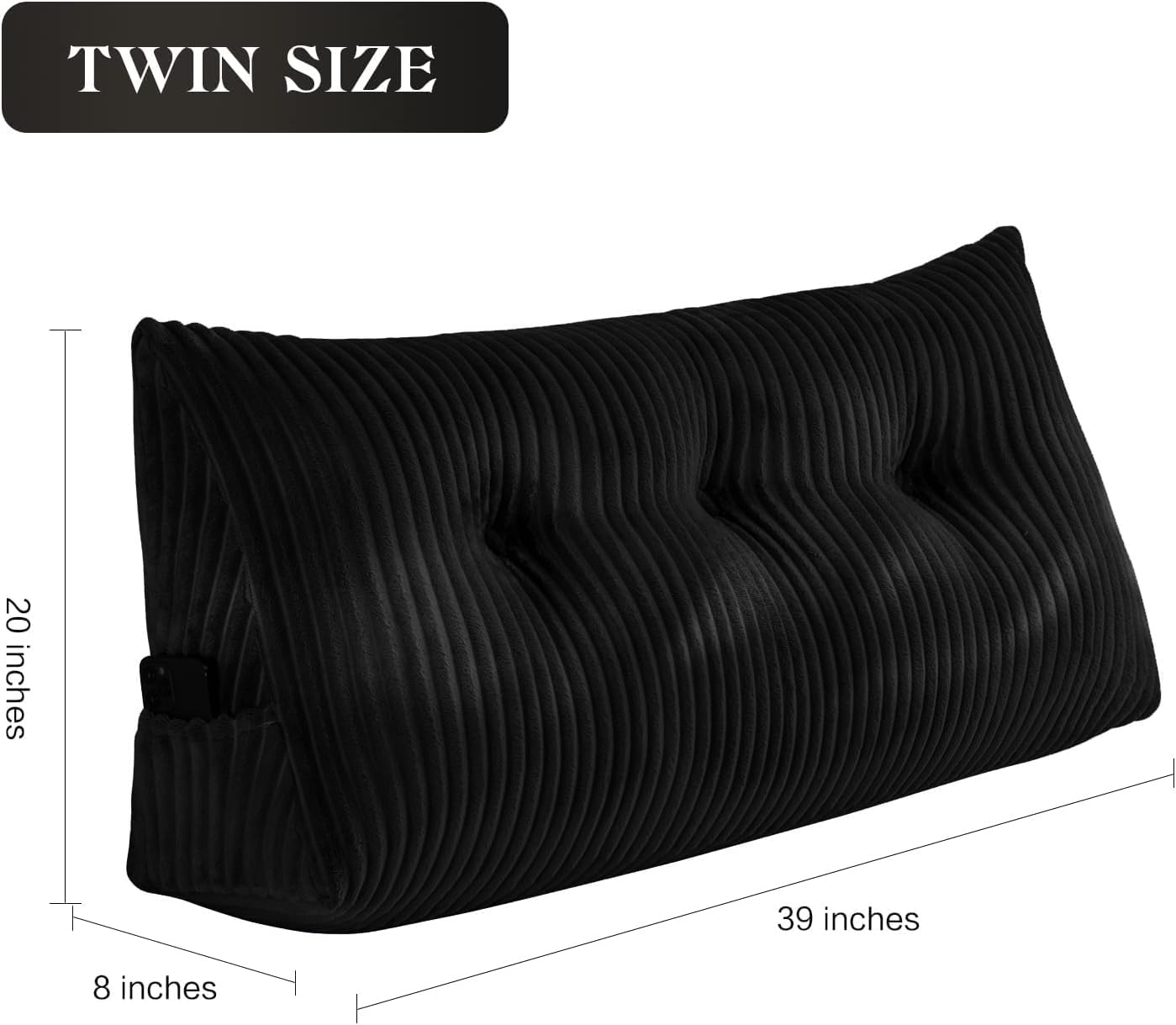 SLIGUY Large Headboard Pillow, Headboard Wedge Pillow Bed Rest Reading Pillow Bolster Triangular for Sitting in Bed-Backrest Positioning…