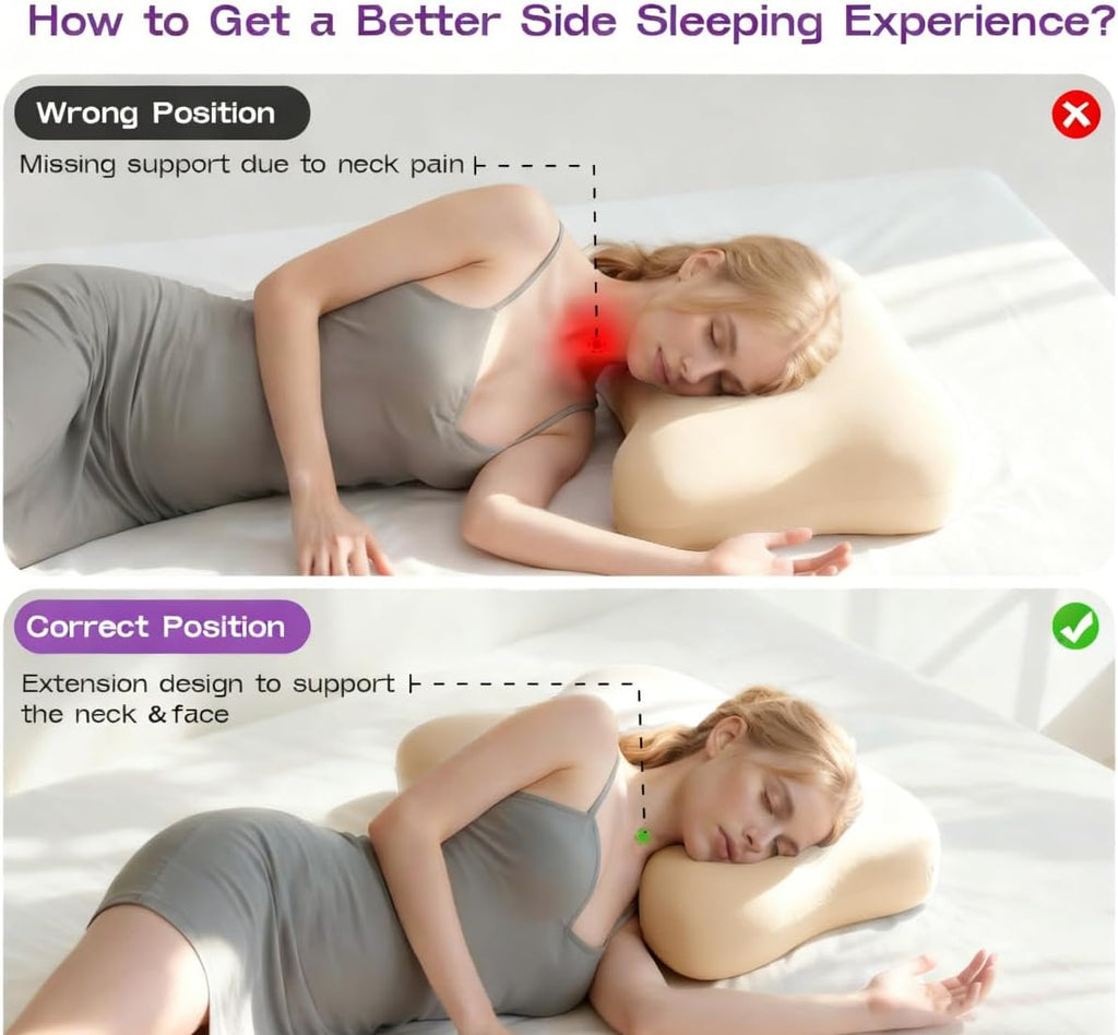 Zz-Well Side Sleeper Pillows - Patented Cervical Neck Pillow for Sleeping with Cooling & Removable Cover- High Loft Heavy Density Memory Fo…