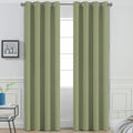 Yakamok Blackout Curtains for Bedroom, Thermal Insulated Blackout Grommet Top Drapes for Living Room, Sage Green,52x84 Inch, 2 Panels