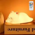 LOVERUIS Cute Night Light for Kids Cat Night-Light Baby Girl Squishy NightLight 1/3 Hour Timer Kitty Light Dimmable Nursery Lamp Colorful…