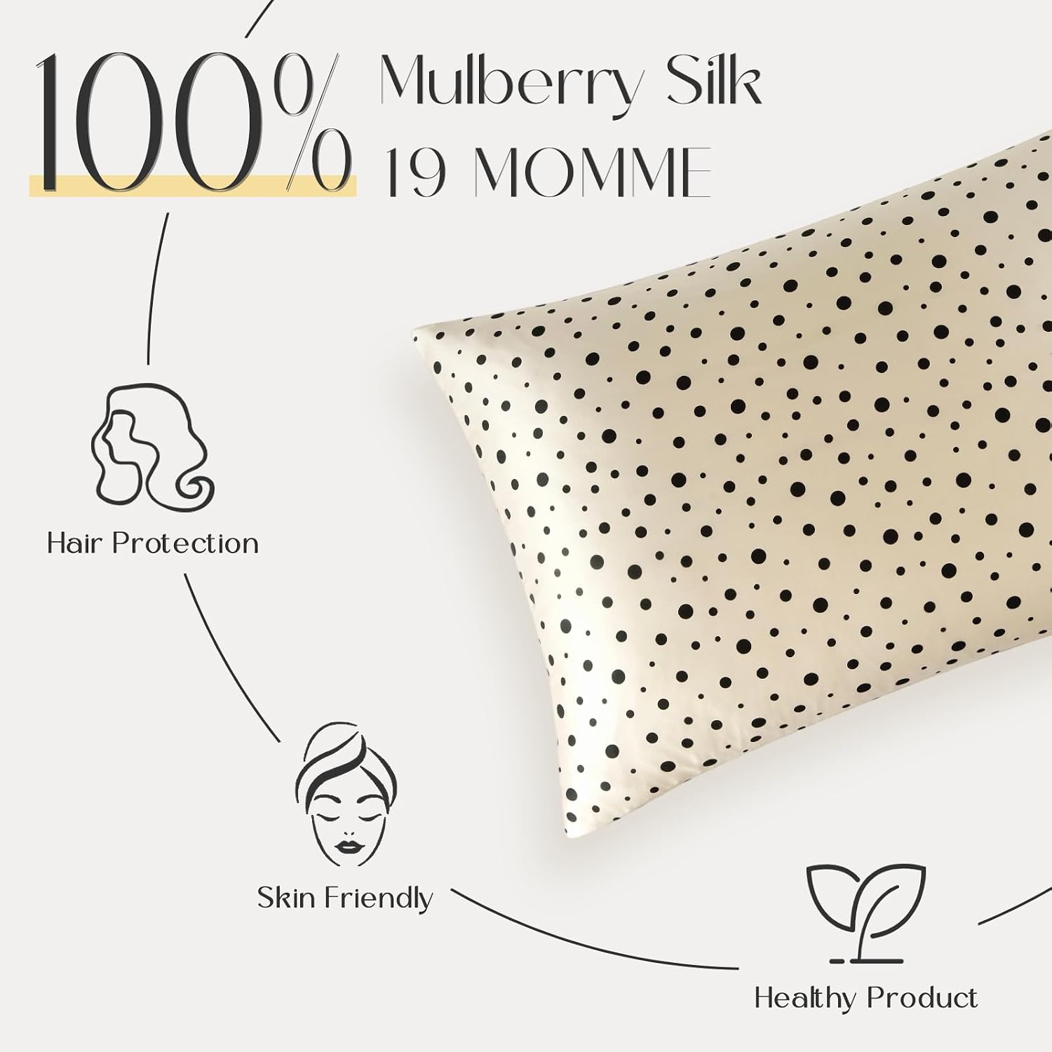ZIMASILK 100% Pure Mulberry Silk Pillow Cases for Hair and Skin, Soft, Hypoallergenic & Smooth, Both Sides Grade 6A Silk, with Hidden…