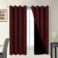 Yakamok 2 Thick Layers Completely Blackout Curtain Panels, Noise Reducing Drapes, Thermal Insulated Curtains with Black Liner for Bedroom(5…