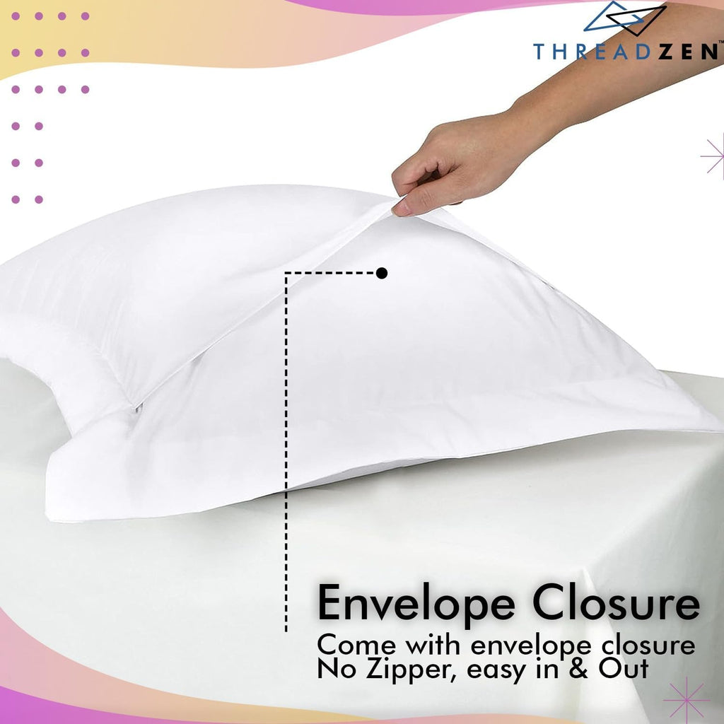 Queen Pillow Sham, Set of 2 Long Staple 100% Egyptian Cotton 20x30 Size - Pillow Protector - Cushion Cover/Case 2" Decorative Flange…