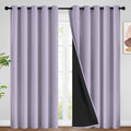 SimpleHome 100% Blackout Curtains for Bedroom, Thermal Insulated Lilac Grommet Window Drapes Room Darkening Curtains for Living Room with Bl…